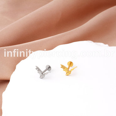 Piercing Labret Titânio Morcego