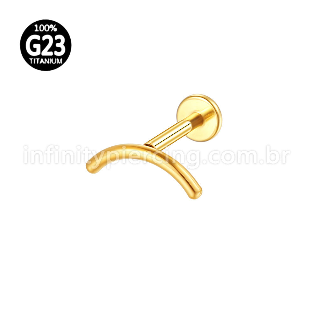 Piercing Labret Titânio Curvo Liso