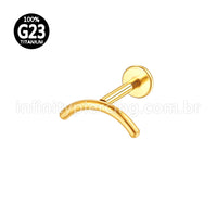 Piercing Labret Titânio Curvo Liso