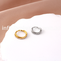 Piercing Argola Titânio Segmento Articulado Transpassada Zircônia