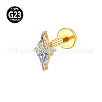 Piercing Labret Titânio 5 Zircônias