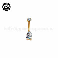 Piercing Banana Titânio Zircônia Gota