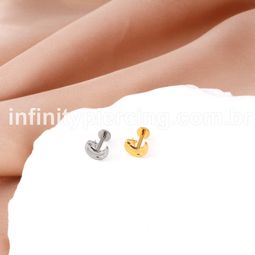 Piercing Labret Titânio Lua Com Estrela