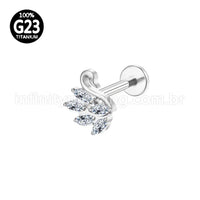 Piercing Labret Titânio Cisne Zircônia Cravejada