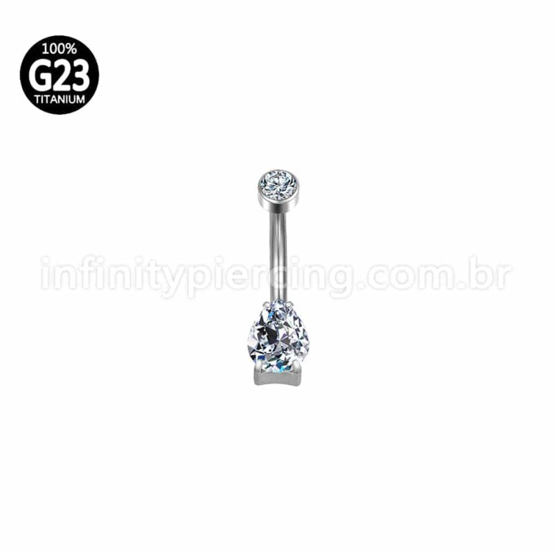Piercing Banana Titânio Zircônia Gota