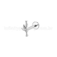 Piercing Labret Aço Cirúrgico Bambu