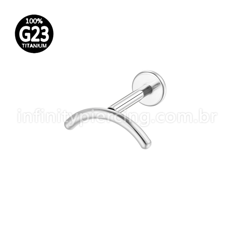 Piercing Labret Titânio Curvo Liso