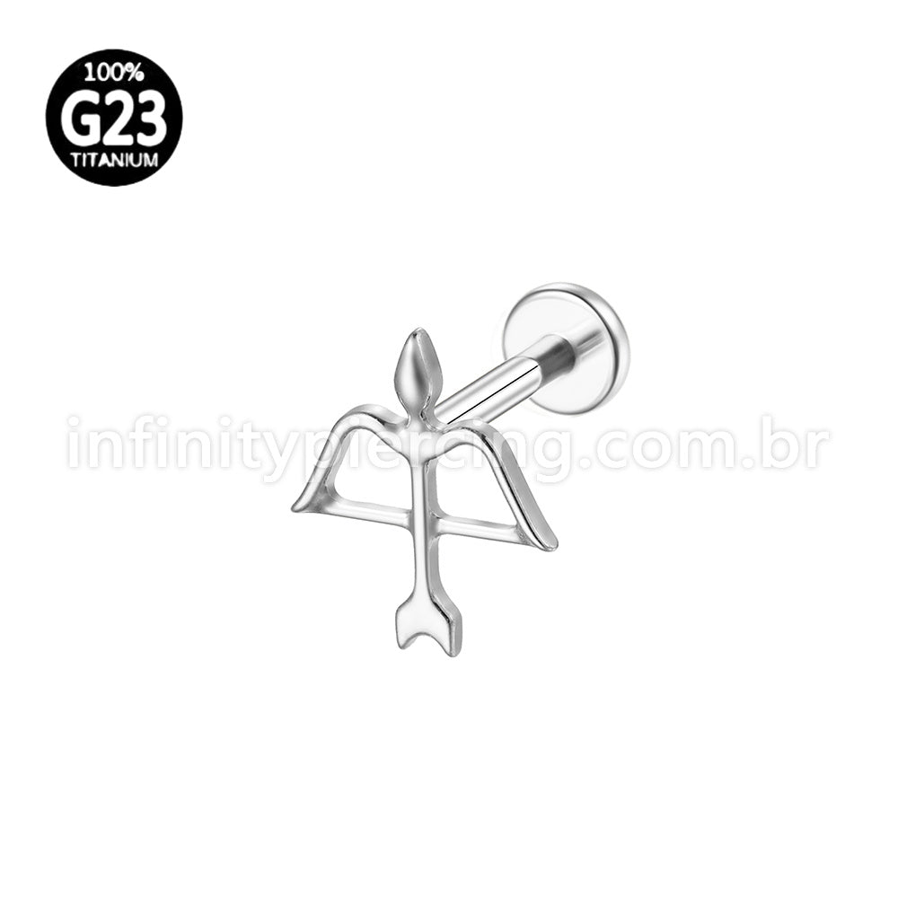 Piercing Labret Titânio Arco E Flecha