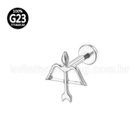 Piercing Labret Titânio Arco E Flecha