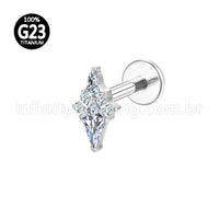 Piercing Labret Titânio 5 Zircônias