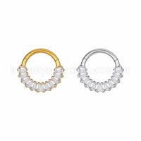 Piercing Argola Aço Cirúrgico Segmento Articulado Zircônia Retangular