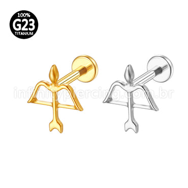 Piercing Labret Titânio Arco E Flecha