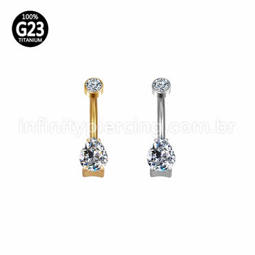 Piercing Banana Titânio Zircônia Gota
