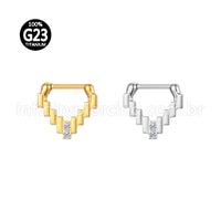Piercing Argola Titânio Modelo V Zircônia