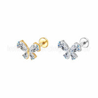 Piercing Labret Aço Cirúrgico Borboleta Zircônia