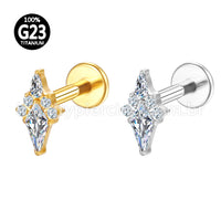 Piercing Labret Titânio 5 Zircônias
