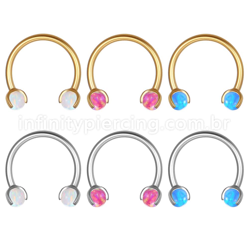 Piercing Ferradura Aço Cirúrgico Opala