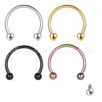 Piercing Ferradura Aço Cirúrgico 316L Rosca Interna