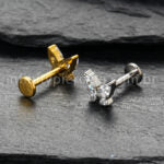 Piercing Labret Titânio Borboleta Zircônia