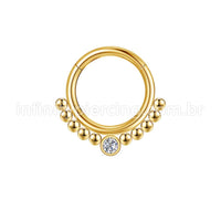 Piercing Argola Aço Cirúrgico Segmento Articulado Zircônia