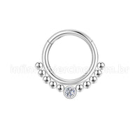 Piercing Argola Aço Cirúrgico Segmento Articulado Zircônia