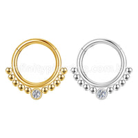Piercing Argola Aço Cirúrgico Segmento Articulado Zircônia