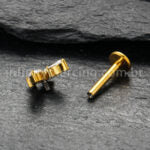 Piercing Labret Titânio Borboleta Zircônia