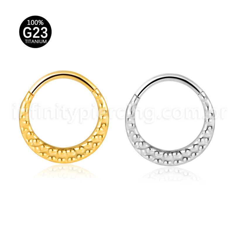 Piercing Argola Titânio Segmento Articulado Detalhado