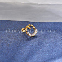 Piercing Labret Titânio Redonda 6 Zircônias