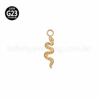 Pingente Para Piercing Titânio Cobra