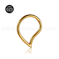 Piercing Argola Gota Titânio Segmento Articulado Liso