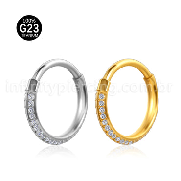 Piercing Argola Titânio Com Zircônia Lateral