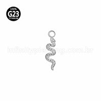 Pingente Para Piercing Titânio Cobra