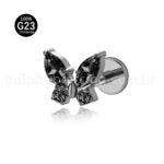 Piercing Labret Titânio Borboleta Zircônia