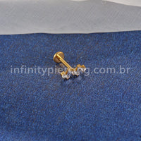 Piercing Labret Titânio 5 Zircônias
