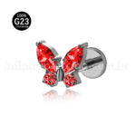 Piercing Labret Titânio Borboleta Zircônia
