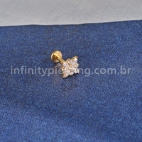 Piercing Labret Titânio Flor Quadrada