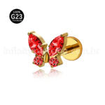 Piercing Labret Titânio Borboleta Zircônia