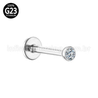 PIERCING LABRET PUSH PIN TITÂNIO ZIRCÔNIA