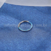 Piercing Argola Segmento Articulado Titânio Opala