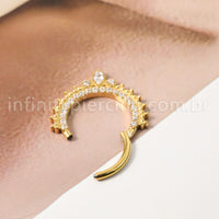 Piercing Argola Titânio Segmento Articulado Indiano Com Zircônia Cravejada