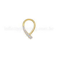 Piercing Argola Aço Cirúrgico Gota Com Zircônia