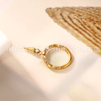 Piercing Argola Titânio Zircônia Frontal Com Pingente Spike
