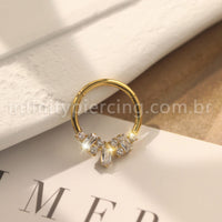 Piercing Argola Titânio Segmento Articulado Zircônias