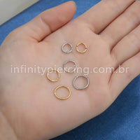 Piercing Argola Aço Cirúrgico Segmento Articulado Detalhado