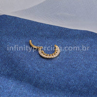 Piercing Argola Titânio Segemento Articulado Indiano Zircônia Cravejada