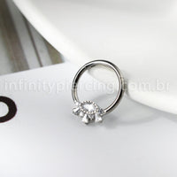 Piercing Argola Titânio / Olho Zircônia Cravejada