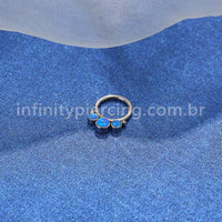 Piercing Argola Segmento Articulado Titânio Indiano Zircônia/Opala