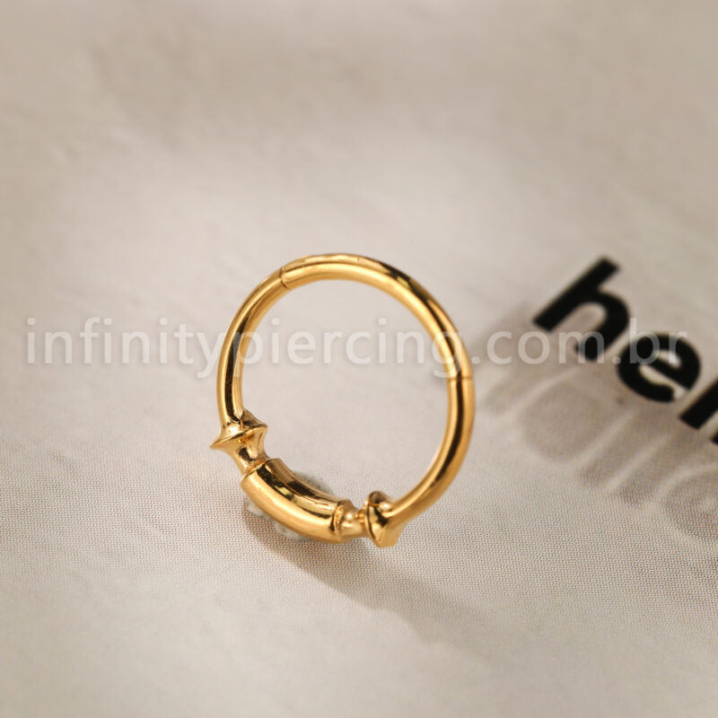 Piercing Argola Titânio Com Detalhes