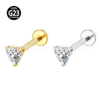 Piercing Labret Titânio Pedra Zircônia